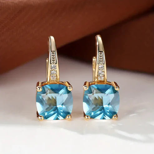 Mystic Stone Hoop Earrings | Gold