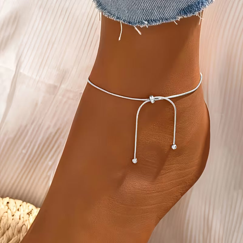 Minimalist Adjustable Smooth Finish Anklet
