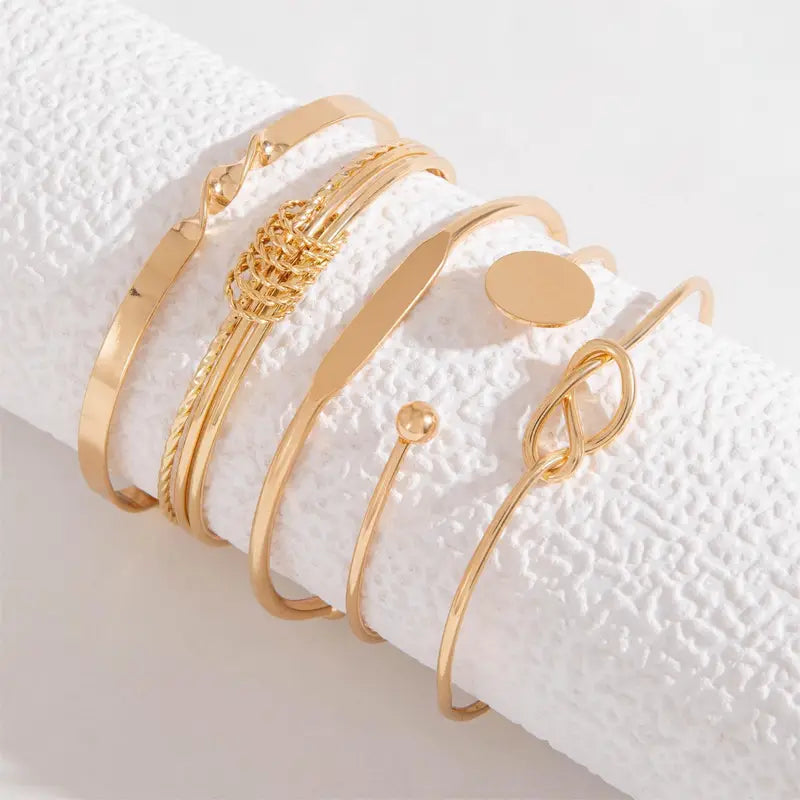 Knotted Elegance Bracelet Set | Golden
