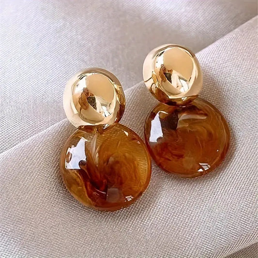 Aurélie Amber Drop Earrings | Golden