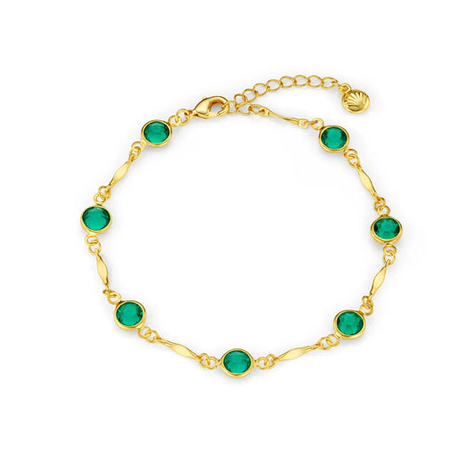 Emerald Link Chain Bracelet | Golden