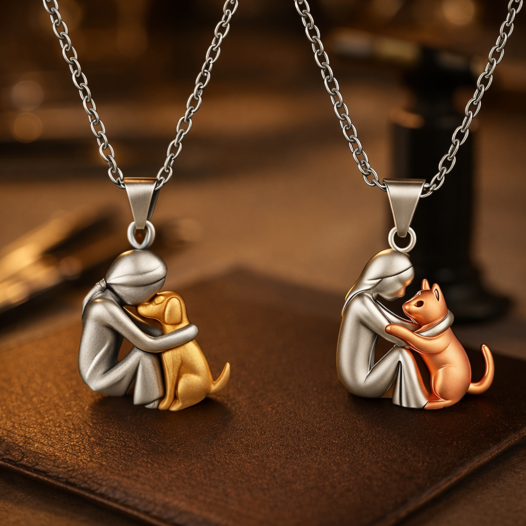 Dog & Cat Hug Pendant Necklace - Limited Time Offer SAVE EXTRA -20%