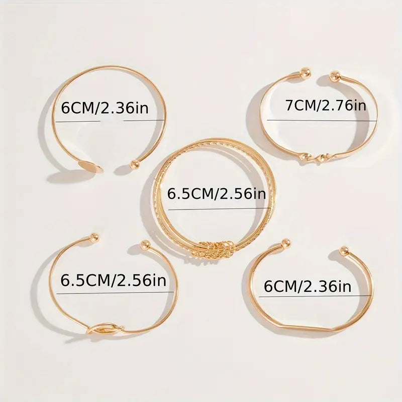 Knotted Elegance Bracelet Set | Golden