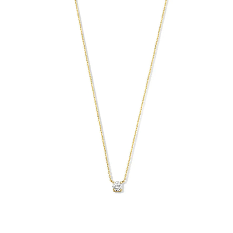 Cléa Moissanite Stone Necklace | Golden