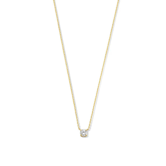 Cléa Moissanite Stone Necklace | Golden