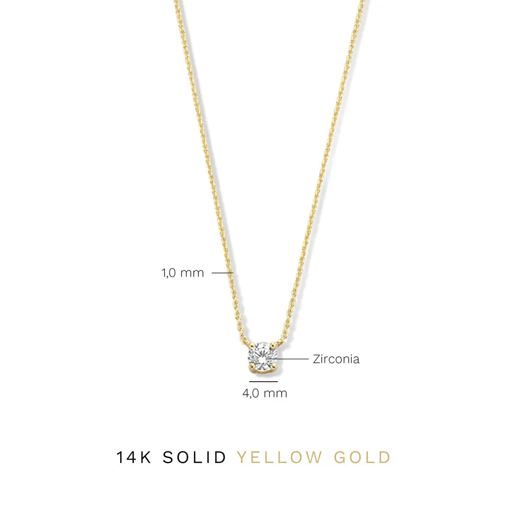 Cléa Moissanite Stone Necklace | Golden