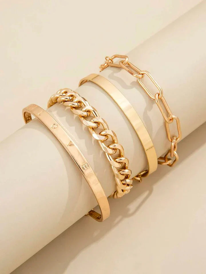 Elan Mercer Bracelet Set | Golden