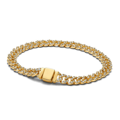 Pave Cuban Bracelet | Golden