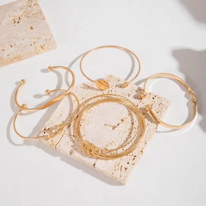 Knotted Elegance Bracelet Set | Golden