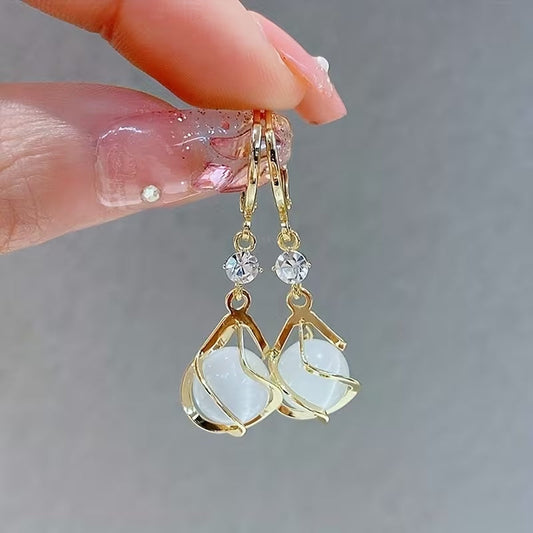 Elegant Tassel and Stone Drop Earrings