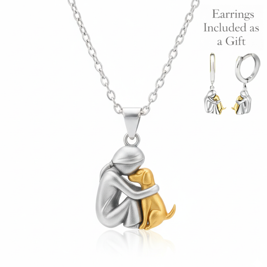 Hug Pendant Necklace + Free Earrings | -80% Limited Time Offer