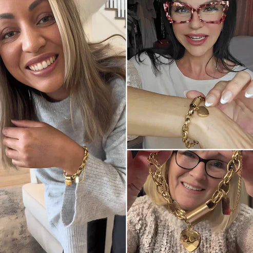 Chunky Heart Gold Bracelet