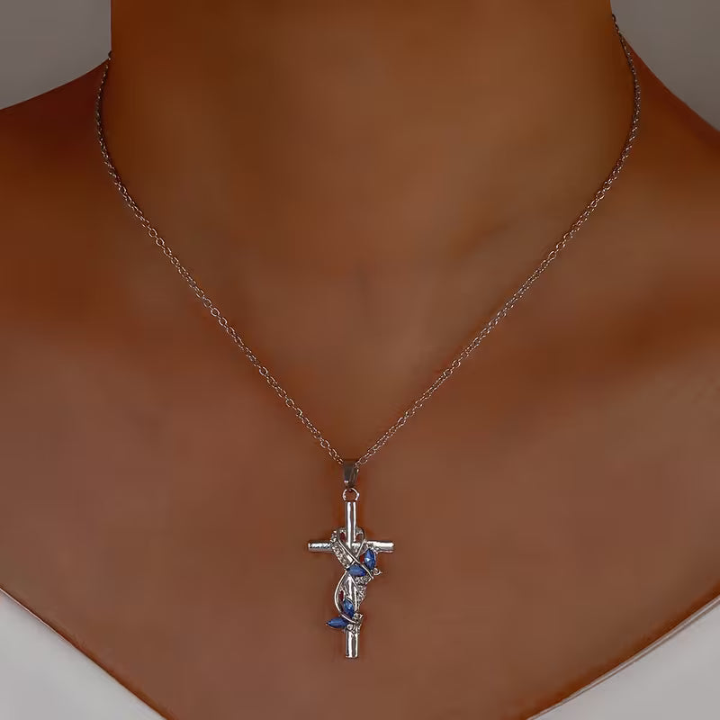 Butterfly Cross Pendant Necklace