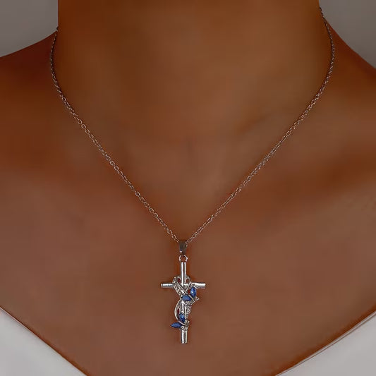 Butterfly Cross Pendant Necklace