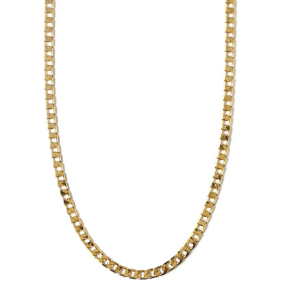 Flat Link Curb Chain Necklace | Golden