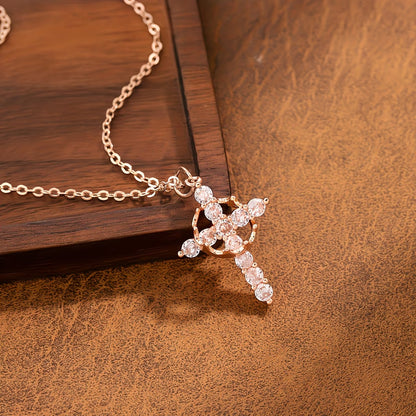 Crown Cross Titanium Steel Necklace