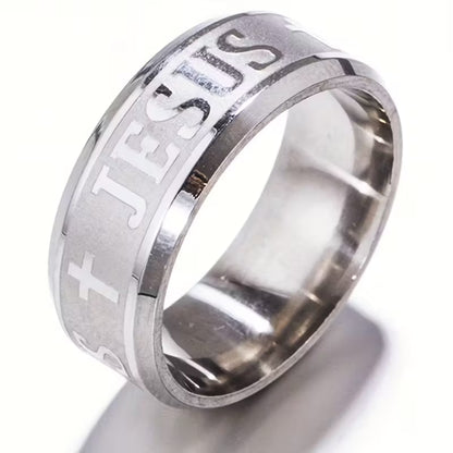 Men's Stainless Steel Jesus Cross Ring