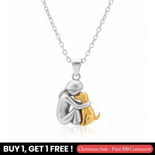Dog Hug Pendant Necklace - 80% Limited Time Offer