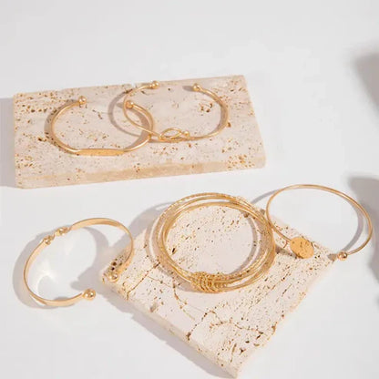 Knotted Elegance Bracelet Set | Gold