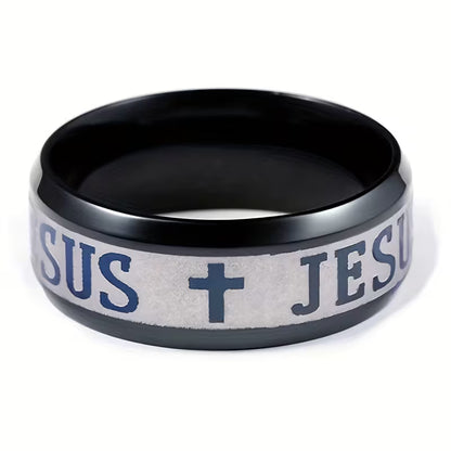 Men's Stainless Steel Jesus Cross Ring