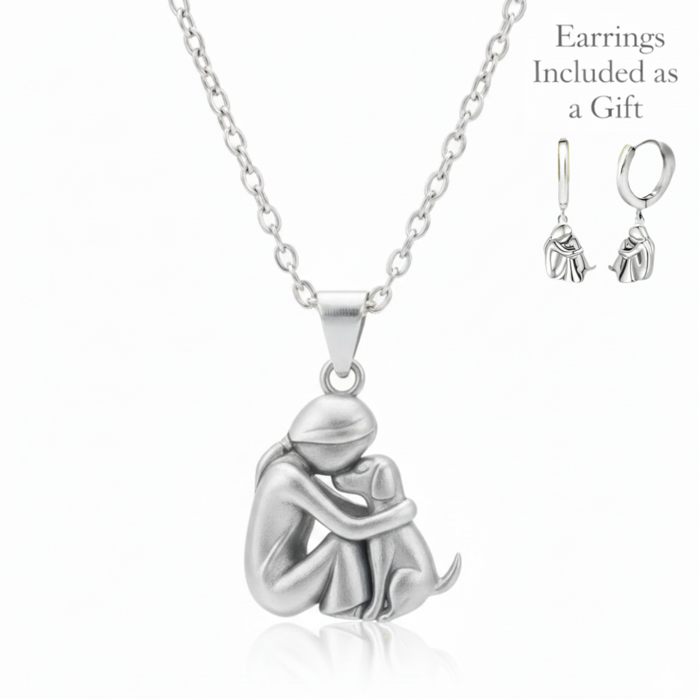 Hug Pendant Necklace + Free Earrings | 80% Limited Time Offer