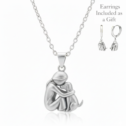Hug Pendant Necklace + Free Earrings | 80% Limited Time Offer