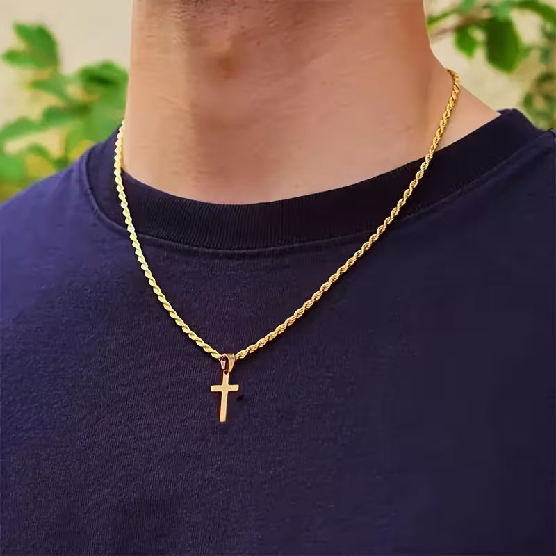 18K Gold-Plated Cross Pendant Necklace