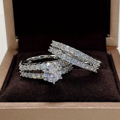 2-Piece Zirconia Wedding Ring Set