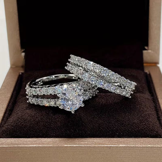 2-Piece Zirconia Wedding Ring Set