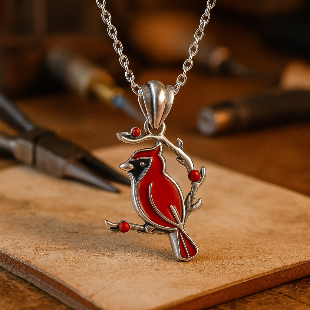 Red Cardinal Memorial Necklace