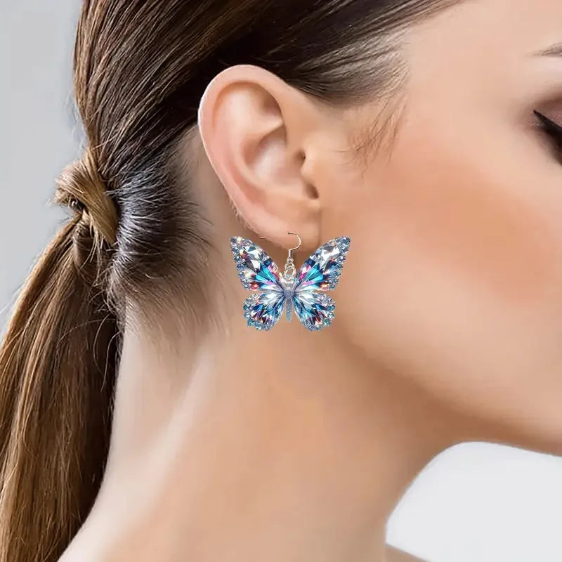 Sparkling Butterfly Statement Earrings