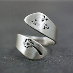 Silver Adjustable Dandelion Ring