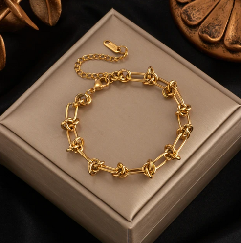 Gold Modernist Chain Bracelet