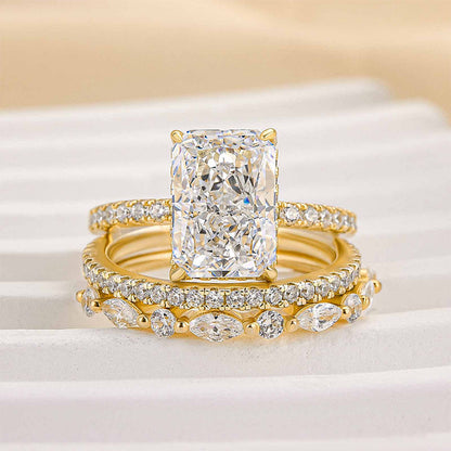 Jaily 3PC Wedding Ring Set | Golden