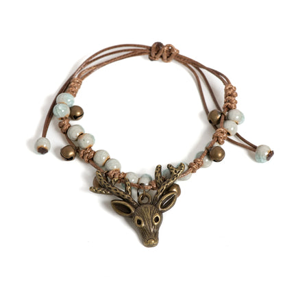 Handcrafted Ceramic Fawn Charm Bracelet
