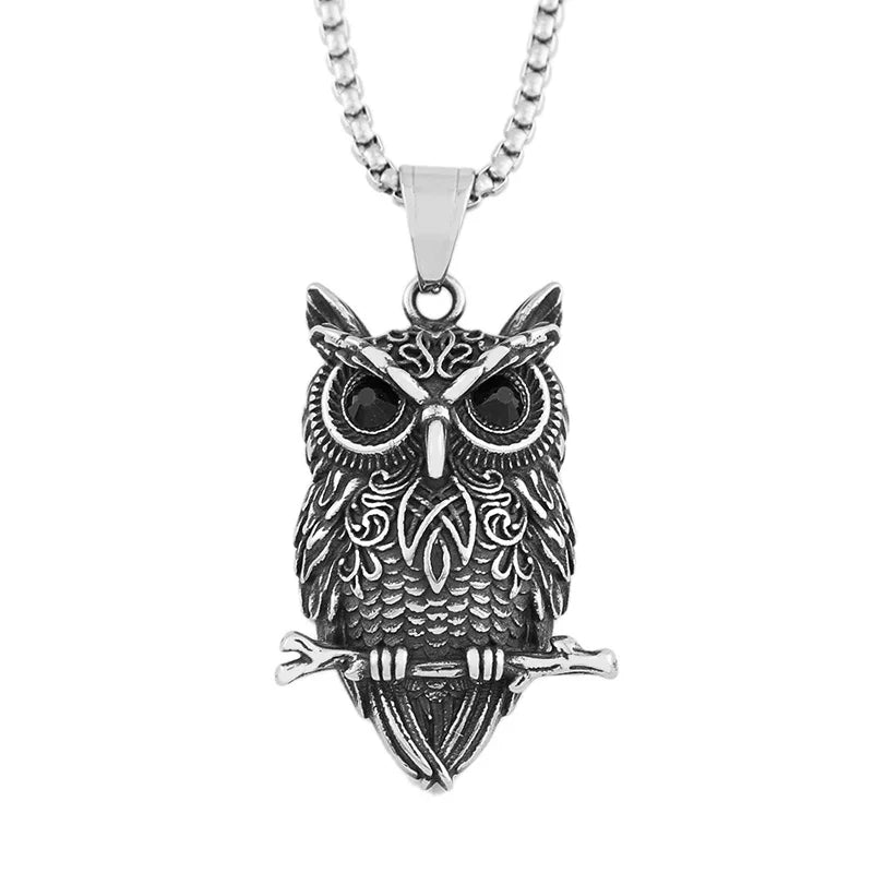 Vintage Owl Wisdom Pendant Necklace