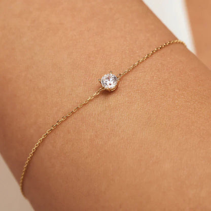 Cléa Moissanite Stone Bracelet | Golden