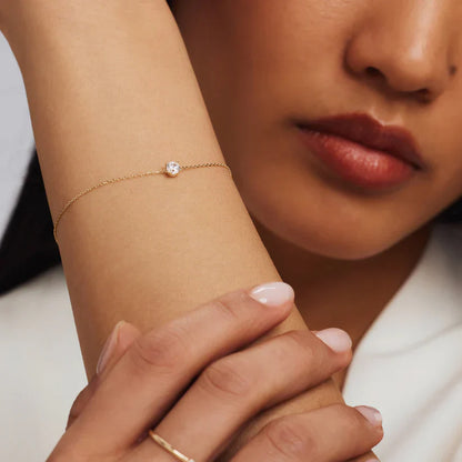 Cléa Moissanite Stone Bracelet | Golden