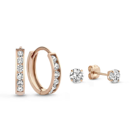 Dara Brillane Stone Earrings Set | Golden