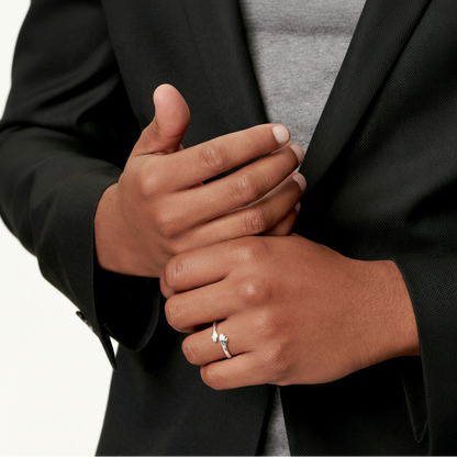 Adjustable Silver Hug Ring