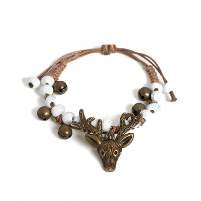 Handcrafted Ceramic Fawn Charm Bracelet