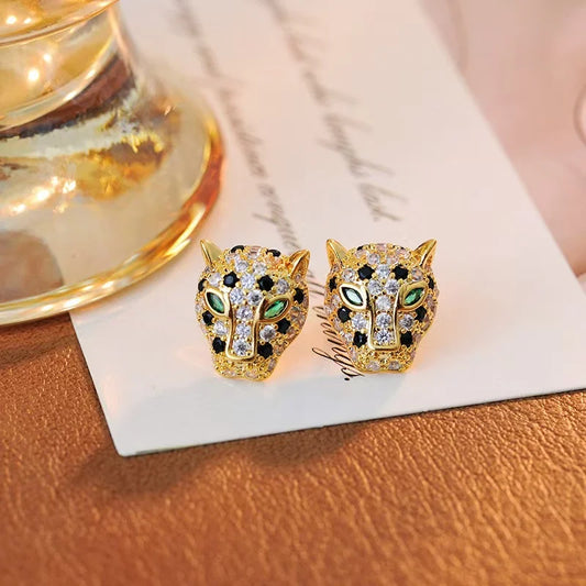 Colorful Leopard Crystal Statement Earrings