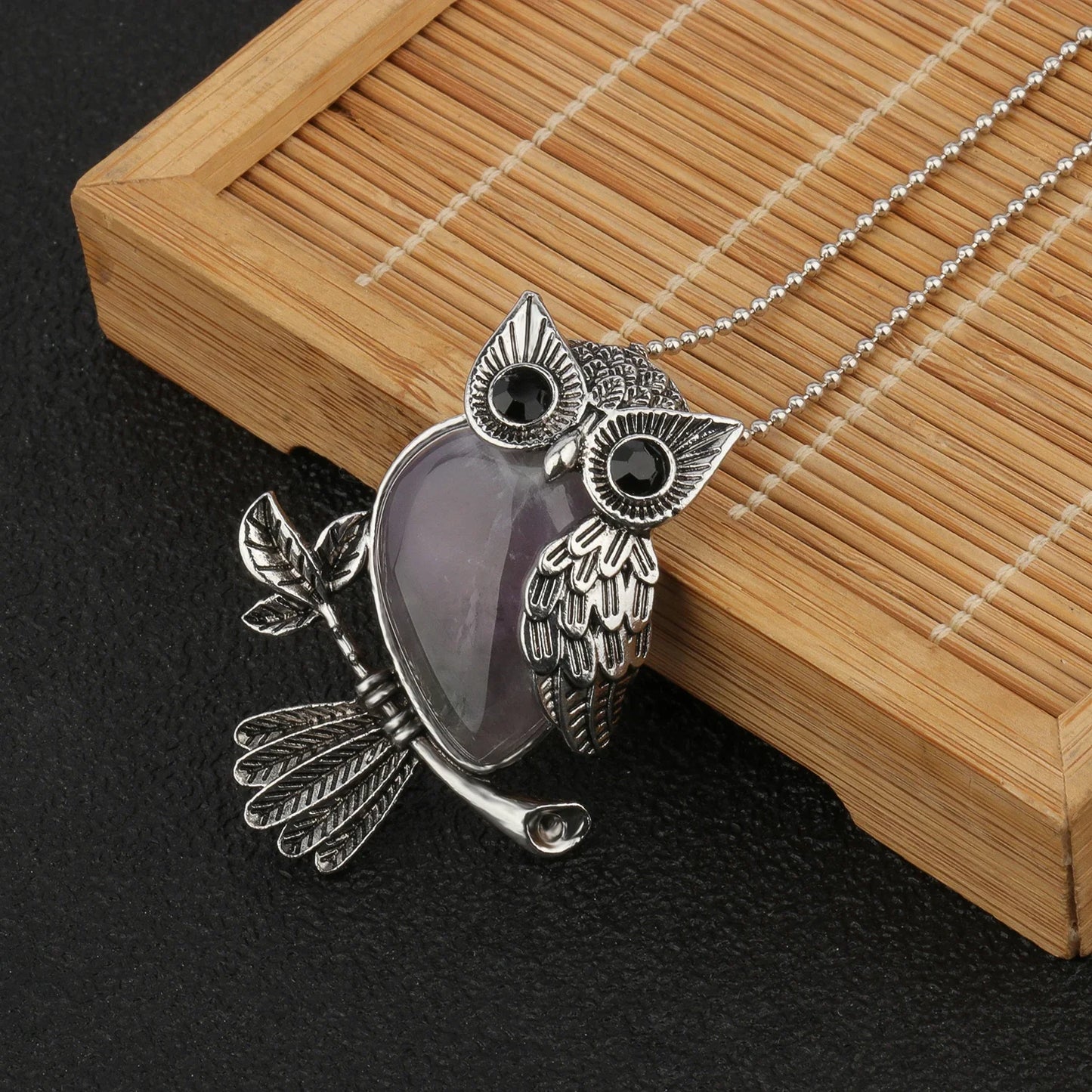 Crystal Owl Wisdom Pendant Necklace