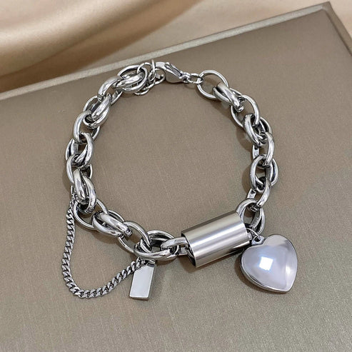 Chunky Heart Gold Bracelet