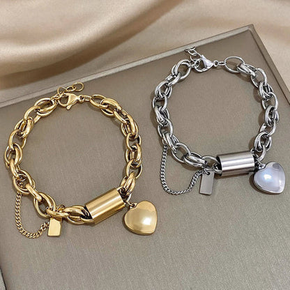 Chunky Heart Gold Bracelet