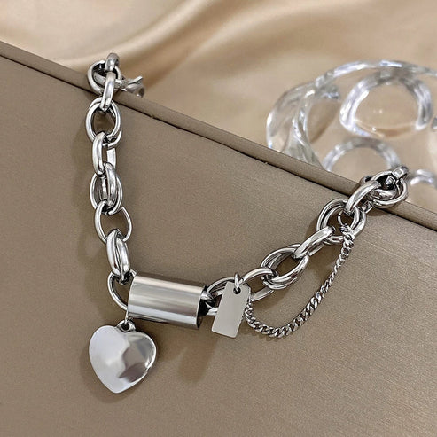 Chunky Heart Gold Bracelet