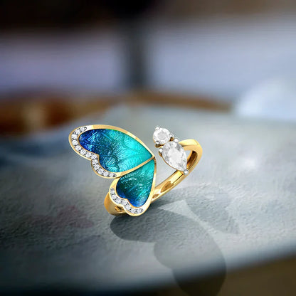 Blue Butterfly Dreams Ring