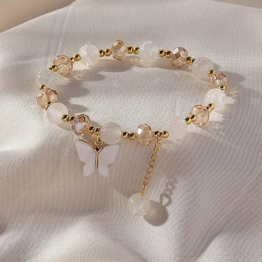 Beautiful Butterfly Beaded Stretch Bracelet