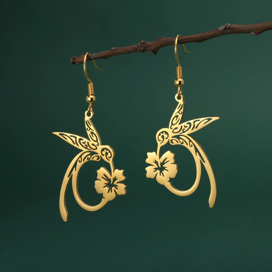 Hummingbird Spirit Stainless Steel Earrings