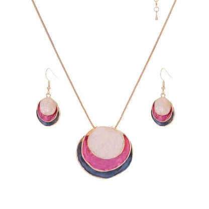 Boho Enamel Necklace and Earring Set